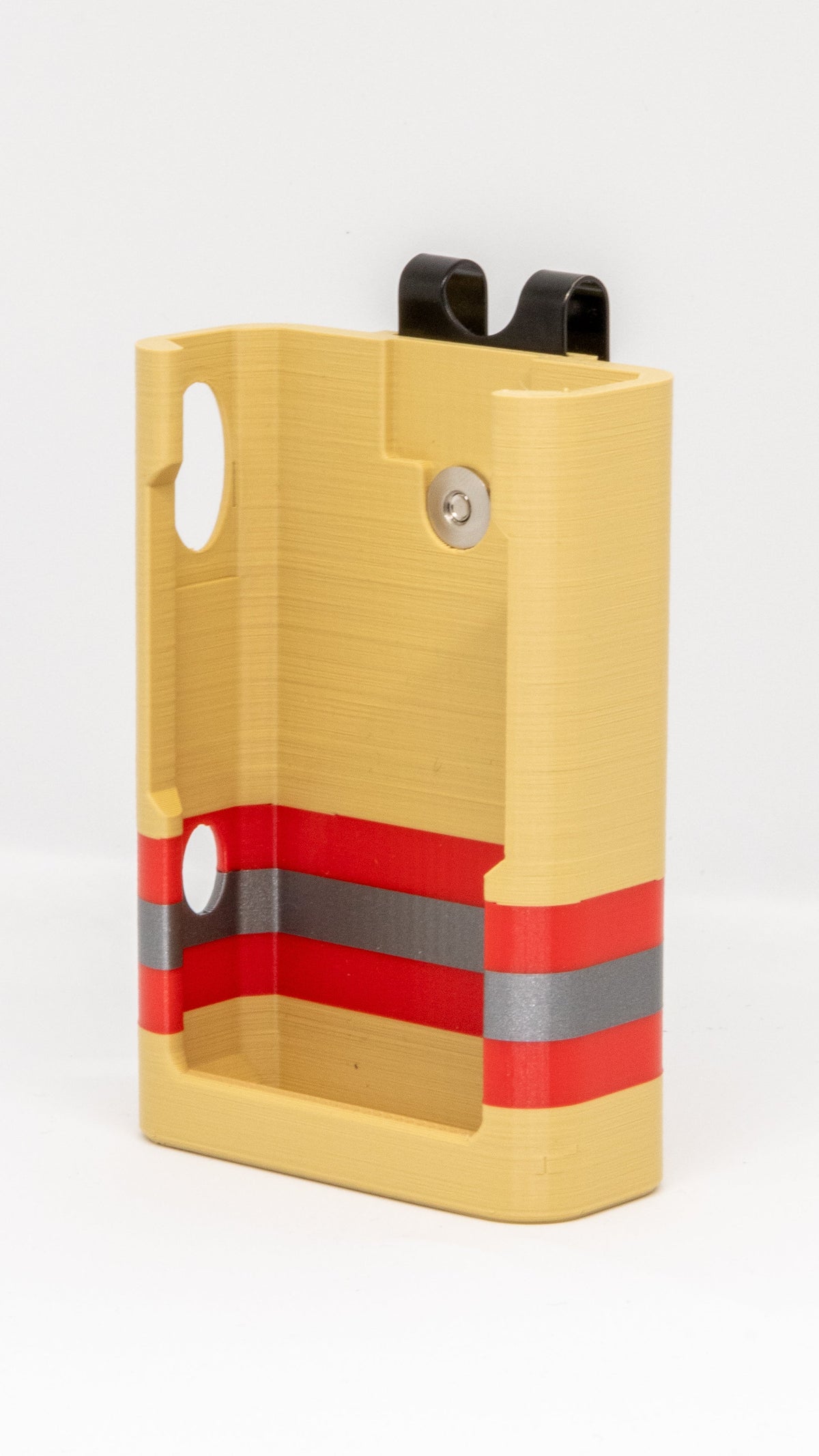 Pager Holster sandfarben mit roter Beschriftung