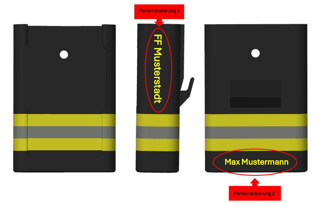 Pager Holster Motorola TPG2200 Groessenvergleich und Passform